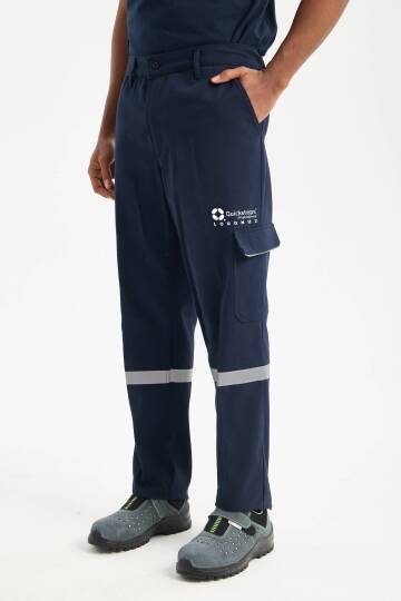 PANT-0002 Quicksteps Pro İş Pantolonu Reflektörlü 16/12 Gabardin Puntorizeli Lacivert