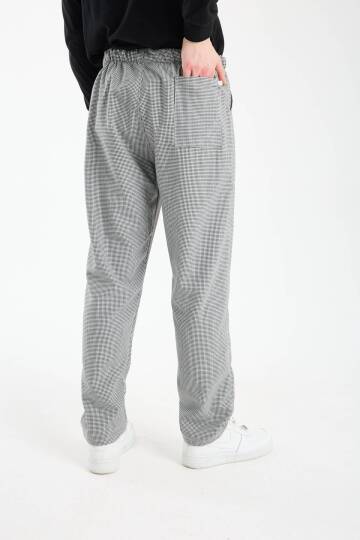 CHEP-0060 Quicksteps Professional Mutfak Şef Pantolonu Kareli Beyaz / Siyah